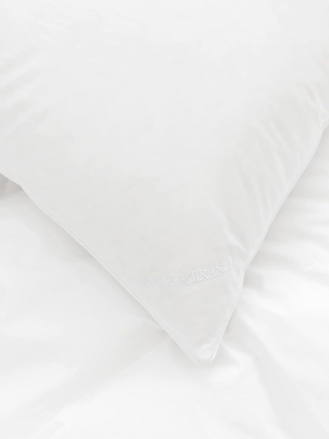 BOLL & BRANCH Down Chamber Pillow – Luxury 100% Organic Cotton Shell – Cleaner Cruelty Free US Down Bedding – Premium Comfort and Superior Head Support– Firm, Standard