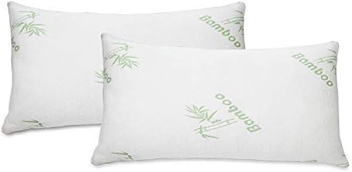iMounTEK Bamboo Rayon Breathable Memory Foam Pillow with Washable Pillowcase, Premium Pillows for Sleeping – Back/Stomach/Side Sleeper, Bamboo Cooling Bed Pillows (Queen Size) (2-Pack)
