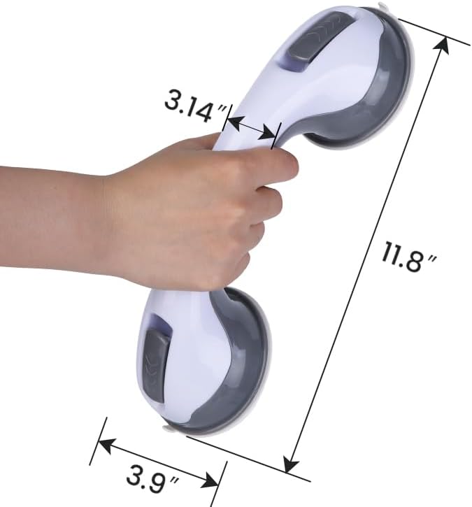 2 PK Grab Bars for Bathtubs and Showers, Shower Handles for Elderly Seniors bar Bars Safety Elderly Suction 500 lbs Cup and Walls bathtubs Handicap Heavy Duty Grabbers Wall