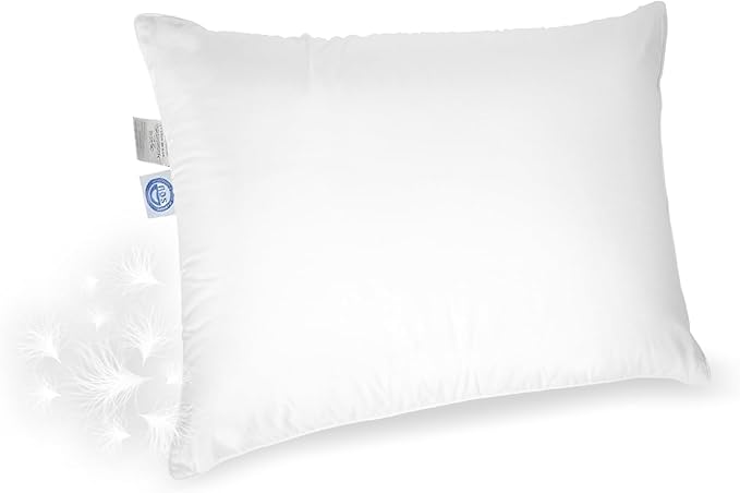 East Coast Bedding Elite Premium Down Sleeping Pillow 600 Fill Power White Down Available in Soft, Medium & Firm 400 Thread Count Cotton Shell Premium Comfort - Made in The U.S.A