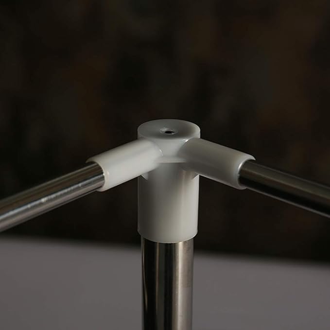 Mengersi Canopy Bed Frame Post Stainless Steel Four Corner Bed Canopy Poles Mosquito Net Frame Bracket Fit for Metal Bed Wood Bed Twin Size (Silver)