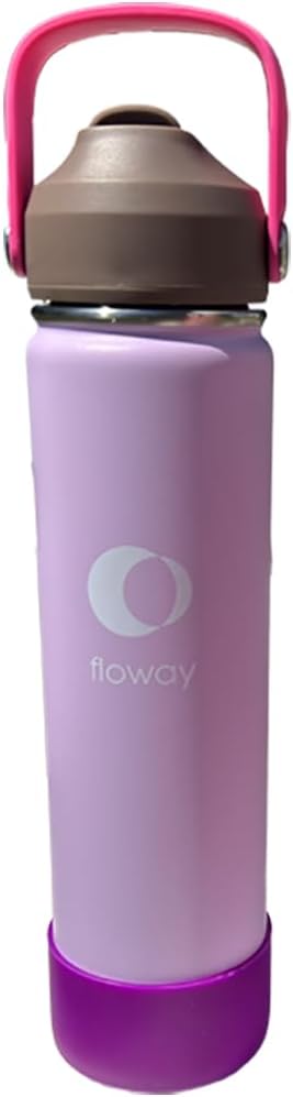 24oz Stainless Steel Vacuum Insulated Water Bottle with Straw Lid and Cleaning Brush, BPA Free, Leakproof, Temp Control, for Hot and Cold Drinks (Electric Lavender, 24oz)