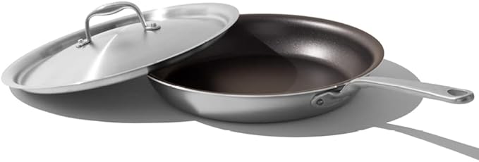 Made In Cookware - ProCoat 12" Non Stick Frying Pan With Lid - 5 Ply Stainless Clad Nonstick - Professional Cookware - Crafted in Italy - Induction Compatible - (Graphite)