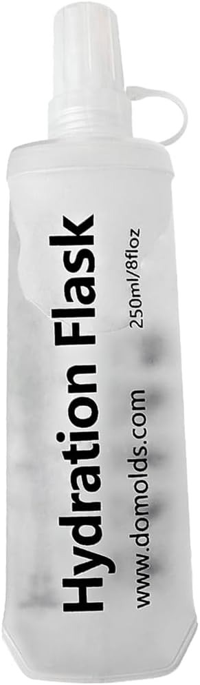 250 ml/8.5 oz Soft Flask, Flexible TPU Soft Water Flask for Running Vest, BPA-Free Hydration Flask for Running, Hiking, Cycling, Climbing-White