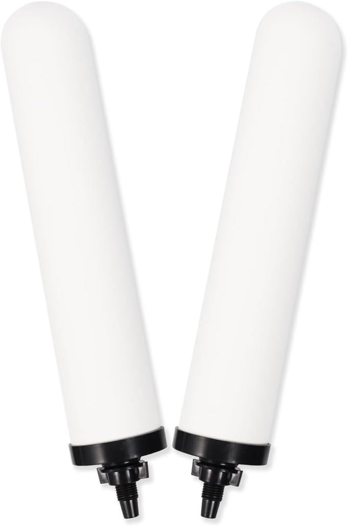 2PCS 10'' ceramic water filter Candle,10 inch water filter replacement filters with Activated Carbon for Countertop Gravity Water Filter System,Water Cooler Filtration Systems.
