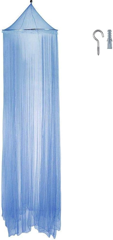 Eimilaly Bed Canopy Mosquito Net, Bed Canopy for Girls Room Decor - Insect Protection Hanging Canopy for Adults, Babies, Outdoor Camping, Light Blue/No Opening