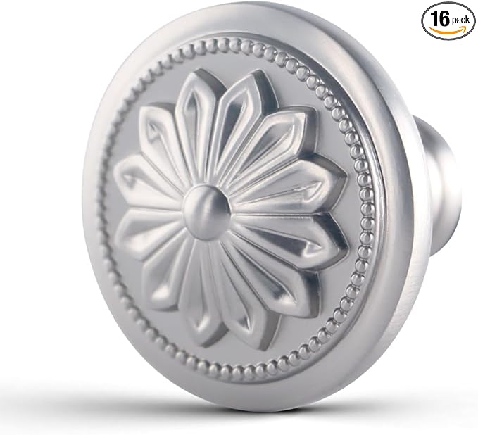 16 Pack Brushed Nickel Knobs for Cabinets and Drawers, 1-2/5"Kitchen Cabinet Knobs Handles Brushed Satin Nickel Knobs for Dresser Drawers Dresser Knobs Drawer Knobs