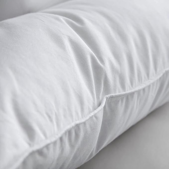 Luxury Goose Feathers Down Pillows Standard Size Set of 2, Hotel Quality Fluffy Bed Pillows, Soft Pillows for Sleeping, Organic Cotton Cover(20x26”, Pack of 2)