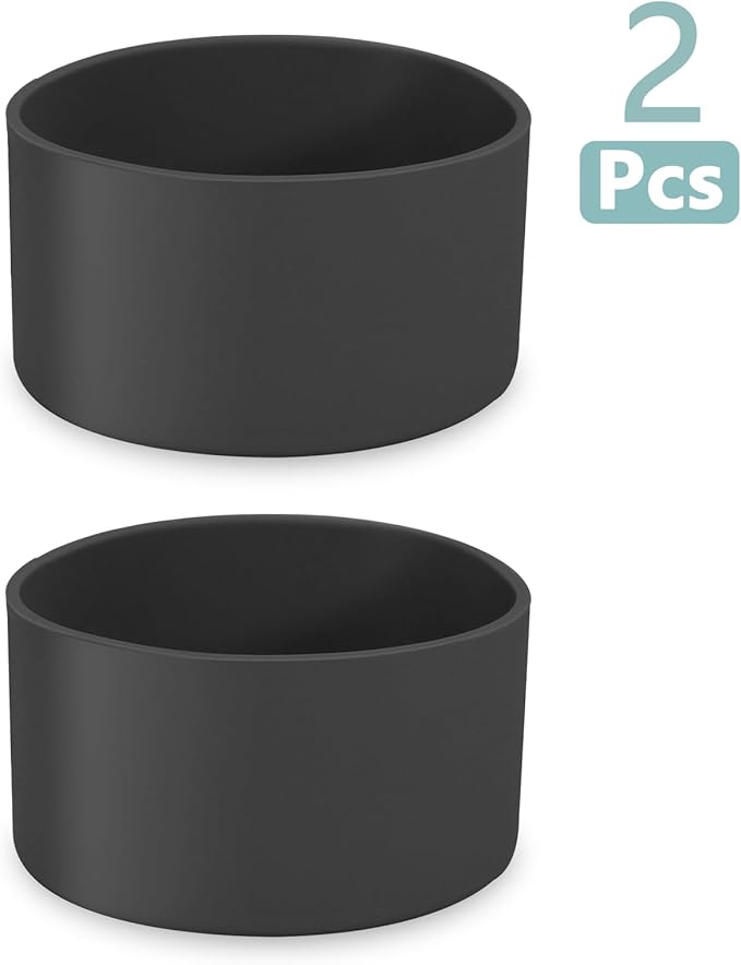 2 Pcs 3 Inch / 75mm Black Water Bottle Boot, Silicone Tumbler Sleeve Water Bottle Bumper, Tumbler Accessories Water Bottle Bottom Protector for 20oz 30oz 40oz Tumbler Water Bottle