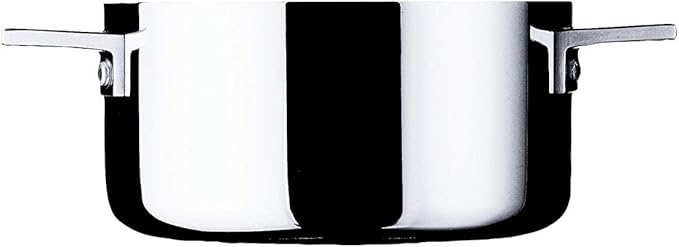 Mepra Attiva 20 cm Casserole Pot, 2 Handle, Tri-ply, Stainless Steel Finish, Aluminum Core, Dishwasher-safe