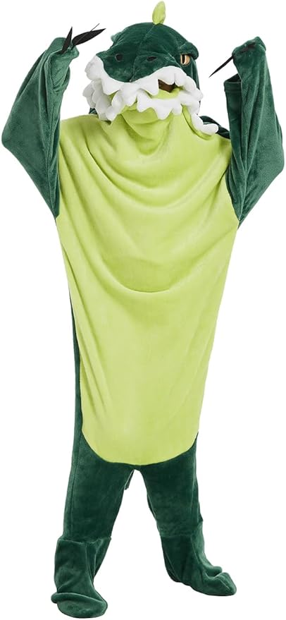NAFLEAP Wearable Blanket Hoodie kids Shark Dinosaur Onesie Costume Sleep Bag Gifts for Girls