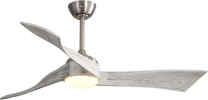 Sofucor 52" Wood Ceiling Fan Indoor with Light and Remote Control, 6-Speed, 3-Timer with Quiet Energy Saving, 3 blades Propeller Ceiling fan with Remote, Grey Wood Grain
