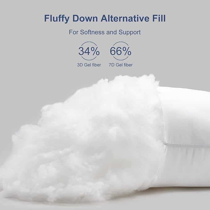 CozyLux Pillows Queen Size Set of 2, Hotel Quality Bed Pillows for Sleeping 2 Pack, Cooling Pillows for Side Back and Stomach Sleepers, Down Alternative Luxury Soft Supportive Fluffy Pillows (18x28)