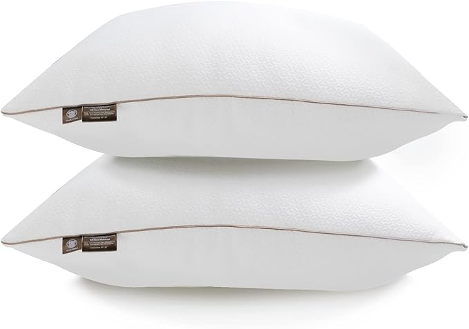 Premium 2-Pack Sleeping Pillow, Bed Pillow, Super Soft Down Alternative with Washable Covers, Microfiber Filling, Set of 2 (White, King)