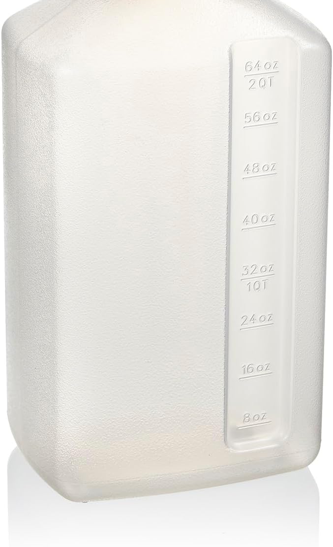 2-Quart (64 fl. oz) Water Bottle Refrigerator Shaker Bottle, Pitcher, Bottle, Engraved Measurements, Mixer Bottle, Leak Resistance, Dishwasher Safe, BPA Free, with Easy-Pour Spout