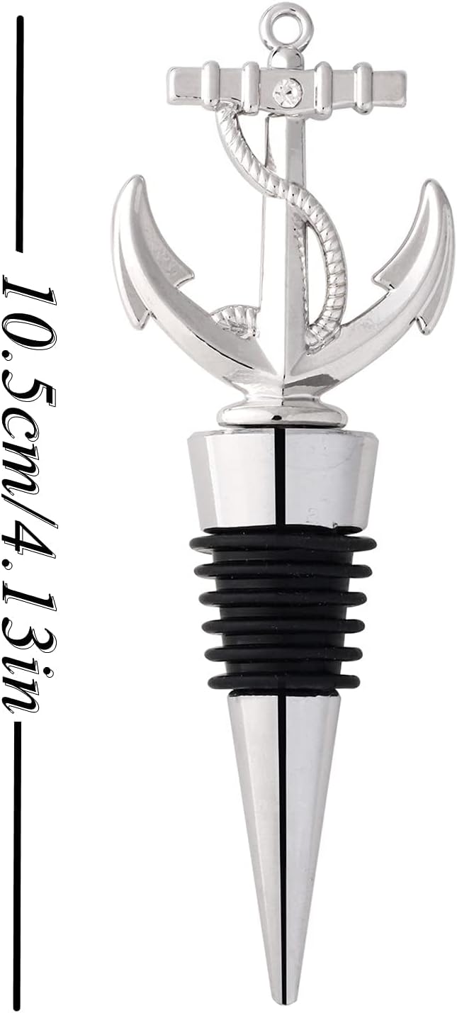 12PCS Funny Anchor Stopper Wine and Beverage Party Favors for Bridal Beach Themed Wine Stoppers Nautical Wine Stoppers Holiday Birthday Party Decor (12,Anchor Stopper)