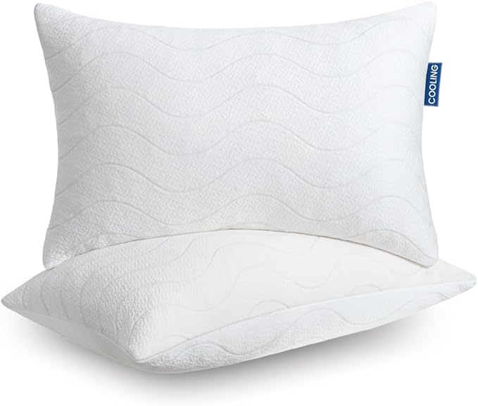 Memory Foam Pillows for Sleeping,Pillows Queen Size Set of 2 Adjustable Loft Bed Firm or Soft Pillows for Side, Back, Stomach, Hot Sleepers