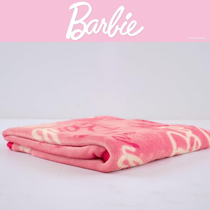 Franco Barbie Kids Bedding Super Soft Cozy Silk Touch Throw, 40 in x 50 in, (Officially Licensed Product)