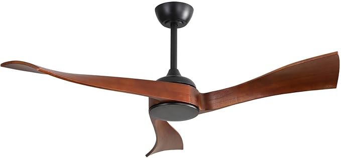 NicBex Ceiling Fan 52 Inch Ceiling Fans Without Light Ceiling Fan with 3 Blades and Remote Control Reversible DC Motor Ceiling Fan for Bedroom, Living Room, Black