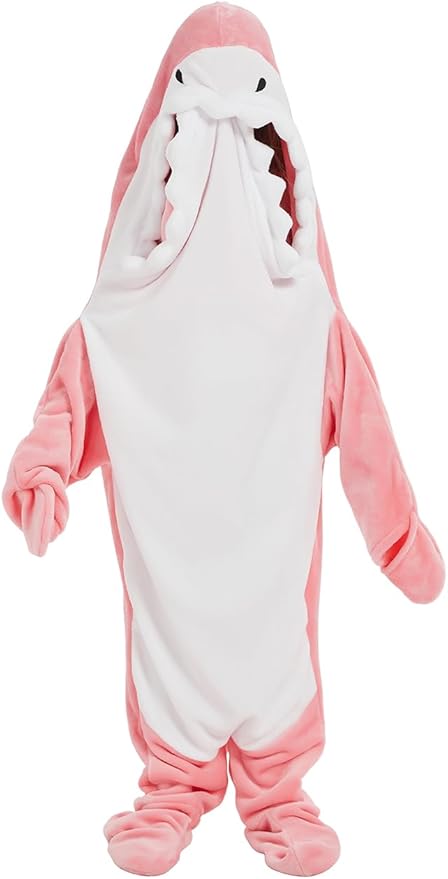 NAFLEAP Wearable Blanket Hoodie kids Shark Dinosaur Onesie Costume Sleep Bag Gifts for Girls