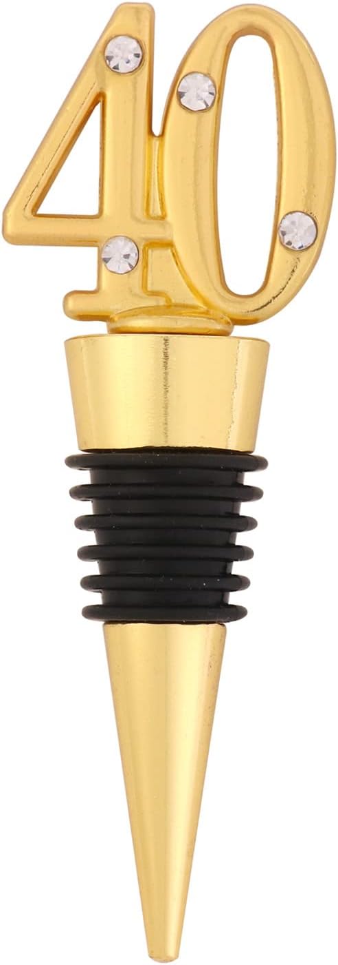 24-Pack 40 Wine Bottle Stopper for 40th Birthday Party Favors Decoration 40 years old Wine Stopper Fun Gift for Wine Lovers (Gold 40th)