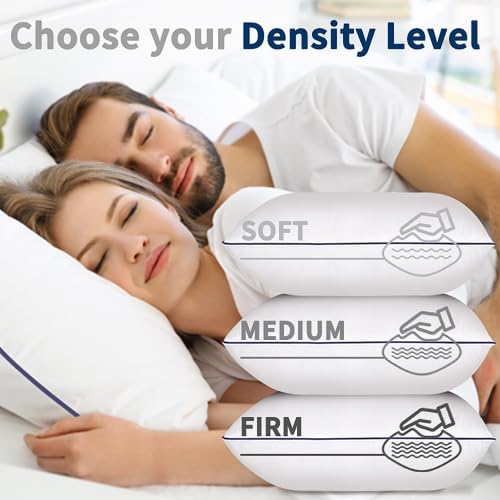 Opposy Bed Pillows for Sleeping 2 Pack Medium Firm, Queen Size Set of 2, Cooling Pillows Hotel Quality with Premium Soft Down Alternative Fill for Back, Stomach or Side Sleepers（Pack of 2）