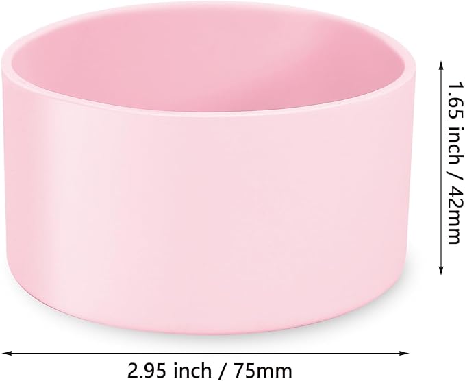 2 Pcs 3 Inch / 75mm Pink Water Bottle Boot, Silicone Tumbler Sleeve Water Bottle Bumper, Tumbler Accessories Water Bottle Bottom Protector for 20oz 30oz 40oz Tumbler Water Bottle
