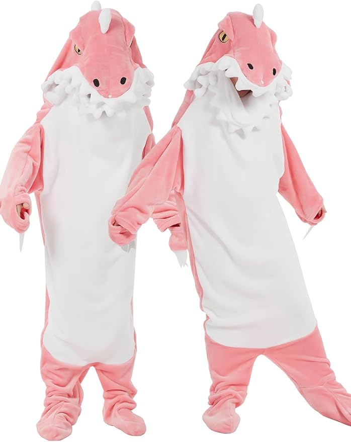 NAFLEAP Wearable Blanket Hoodie kids Shark Dinosaur Onesie Costume Sleep Bag Gifts for Girls