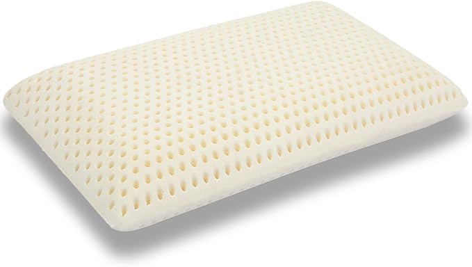 Royalisneeo 100% Talalay Latex Pillow, Soft, Foam Rubber Pillow Helps Relieve Pressure,Best Gift with Removable Cotton Cover for Back, Stomach and Side Sleepers（Queen）