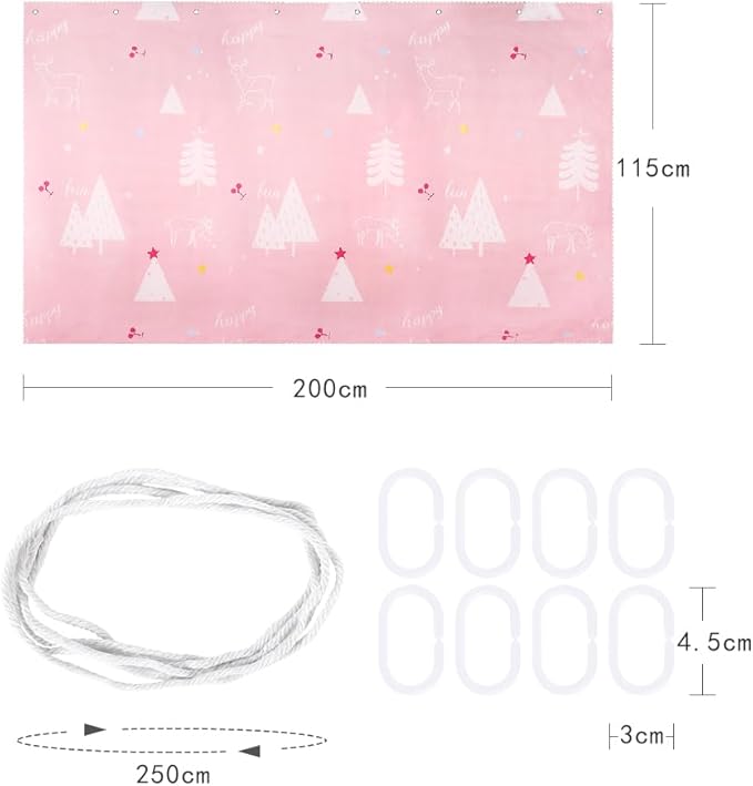 PENINSULA LOVE Bottom Bunk Bed Curtains Breathable Bed Blackout Canopy Single Bed Privacy Curtain Dorm Home Dust-Proof Shading Drapes Underbed Loft Bed Tent Curtains with Rope and Loop