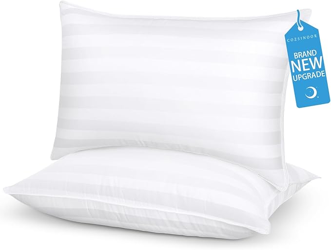 COZSINOOR Queen Size Bed Pillows for Sleeping - Premium Down Alternative Pillows Set of 2 for Side, Back, Stomach Sleepers - Hotel Quality Fluffy Soft Microfiber Fill Breathable Skin-Friendly Cover