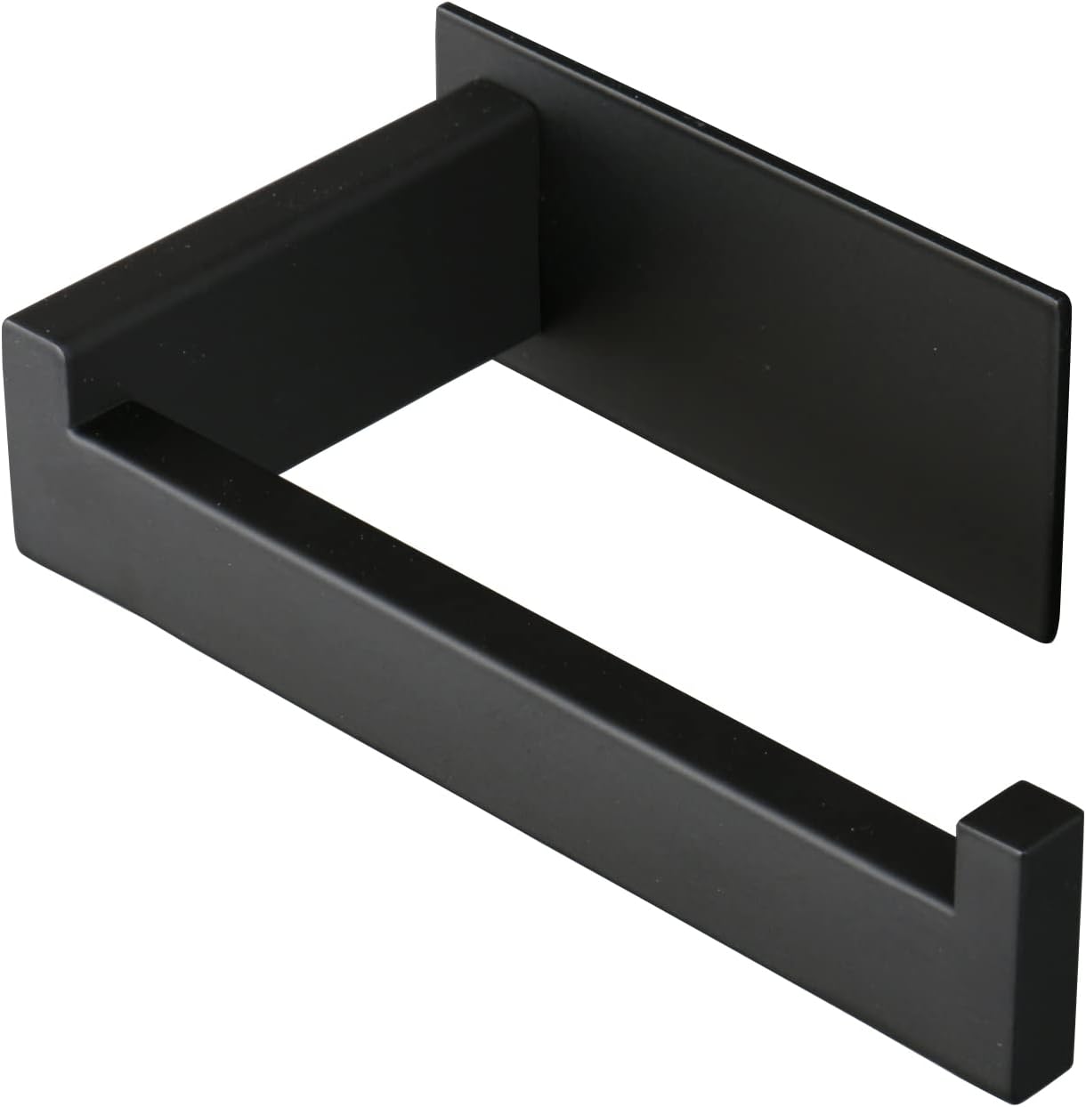 Toilet Paper Holder, Self Adhesive Tissue Holder Stainless Steel Rustproof Paper Roll Holder, No Drilling Easy to Install, Toilet Paper Rack Suitable for Office, Bathroom (Matte Black)