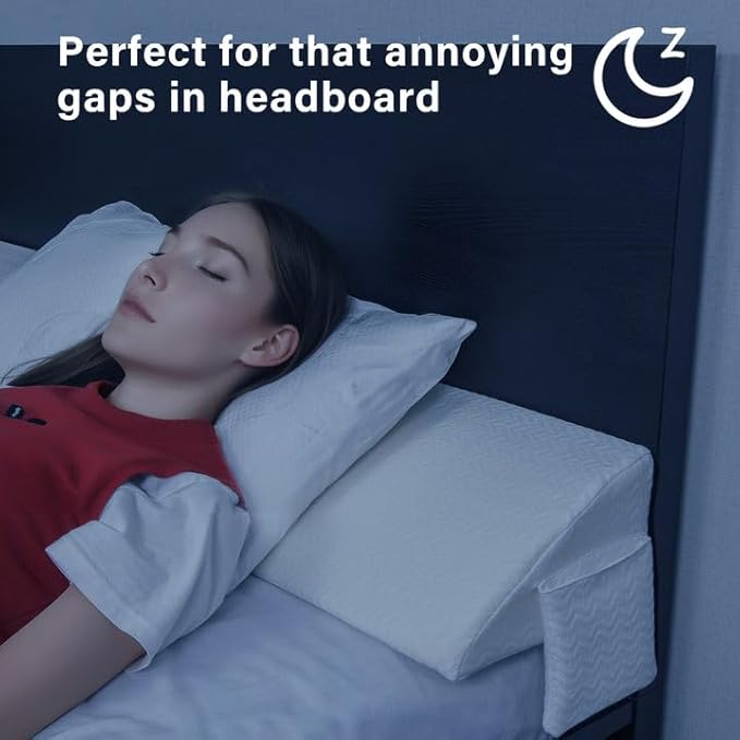 Vekkia King Bed Wedge Pillow for Headboard Gap/Mattress Gap Filler/Headboard Pillow/Bed Wedge Gap Filler,Stop Loosing Your Pillows