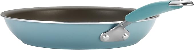 Rachael Ray Cucina Nonstick Cookware Pots and Pans Set, 12 Piece, Agave Blue