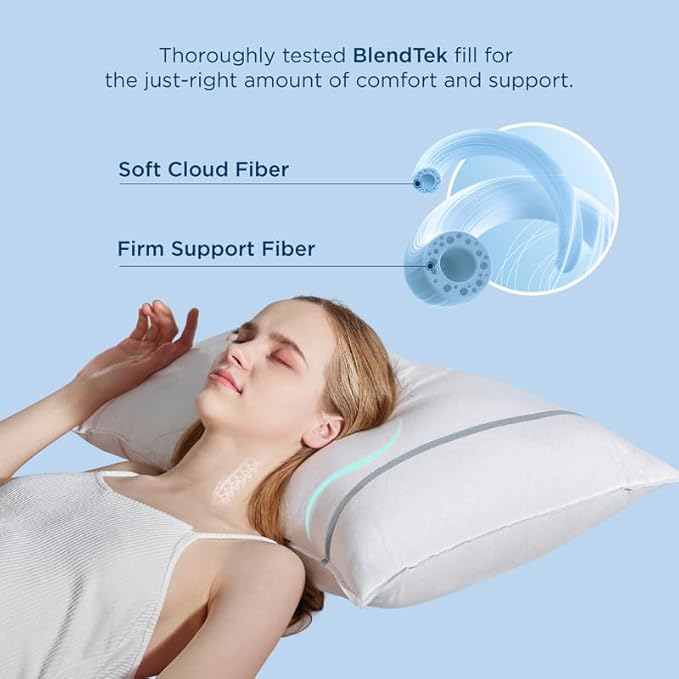 Bedsure Hotel Pillows - Luxury Bed Pillows for Sleeping with Decoration Strip Breathable Cover Soft & Supportive Pillows for Side, Back or Stomach Sleepers (2, Grey, Queen)