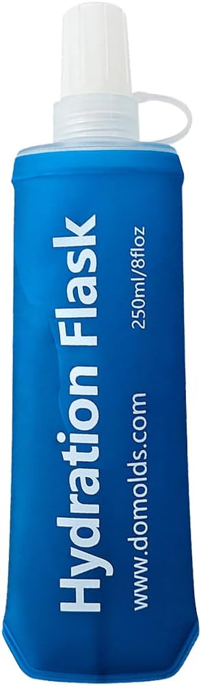 250 ml/8.5 oz Soft Flask, Flexible TPU Soft Water Flask for Running Vest, BPA-Free Hydration Flask for Running, Hiking, Cycling, Climbing-Blue