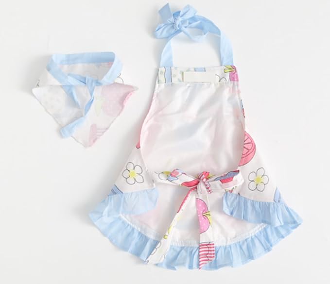 Childrens Bakeware Chef Owl Girls Toddler Kids Apron with Matching Cute Headscarf Outfit Set