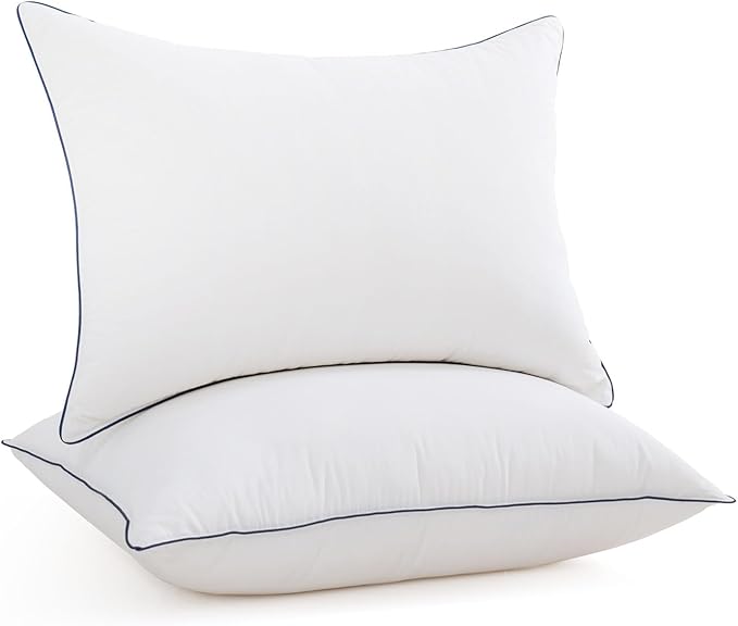 Goose Down Bed Pillow, King Size Bed Pillows for Sleeping, Ultra-Soft 750 Fill-Power Hotel Collection Pillow for Back, Stomach or Side Sleepers (20 * 36,Pack of 2)