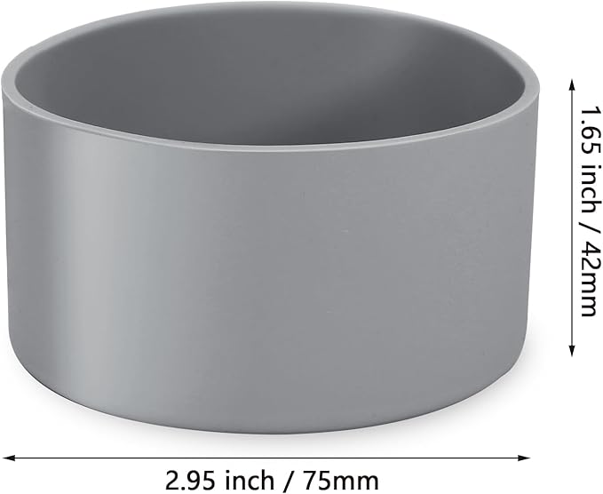 2 Pcs 3 Inch / 75mm Grey Water Bottle Boot, Silicone Tumbler Sleeve Water Bottle Bumper, Tumbler Accessories Water Bottle Bottom Protector for 20oz 30oz 40oz Tumbler Water Bottle