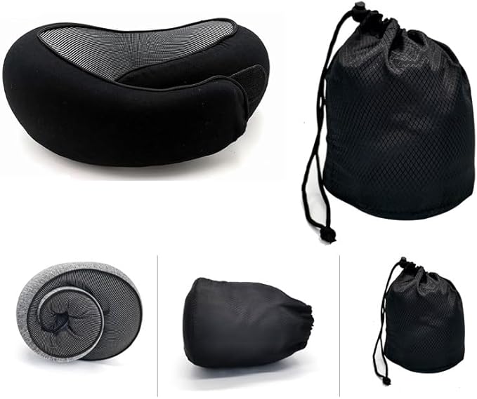 Travel Neck Pillow, Memory Foam Airplane Travel Pillow, 360 Degree Comfort and Breathability, Washable Modal Cover,Stowable U-Shaped Pillow