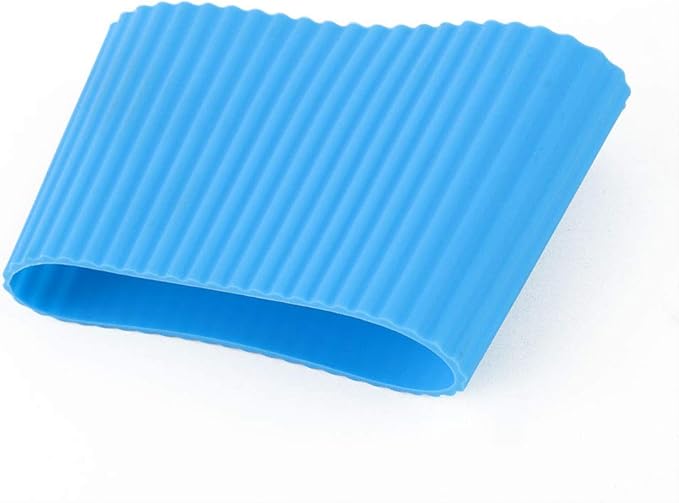 uxcell Silicone Nonslip Glass Bottle Mug Cup Sleeve Protector Cover Blue