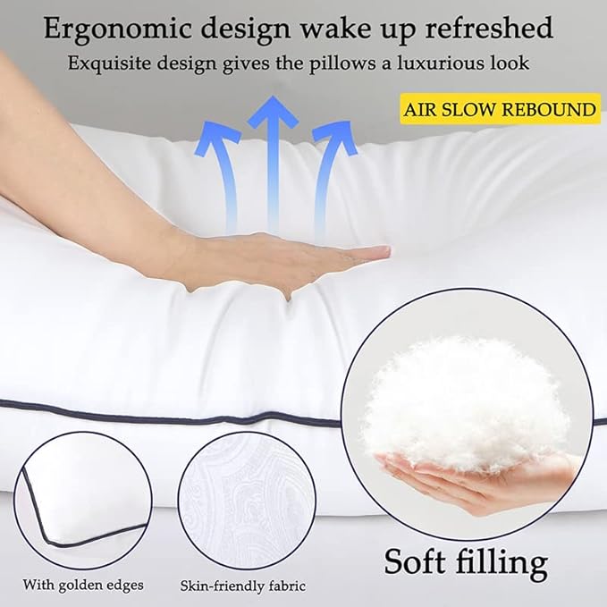 OPPOSY Bed Pillows for Sleeping 2Pack Medium Firm, King Size Set of 2, Cooling Pillows Hotel Quality with Premium Soft Down Alternative Fill for Back, Stomach or Side Sleepers（Pack of 2）