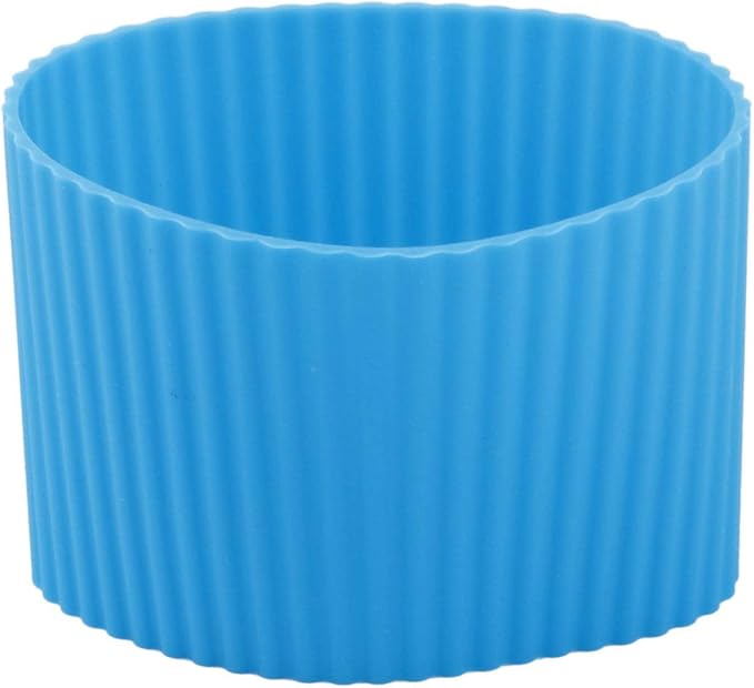 uxcell Silicone Nonslip Glass Bottle Mug Cup Sleeve Protector Cover Blue