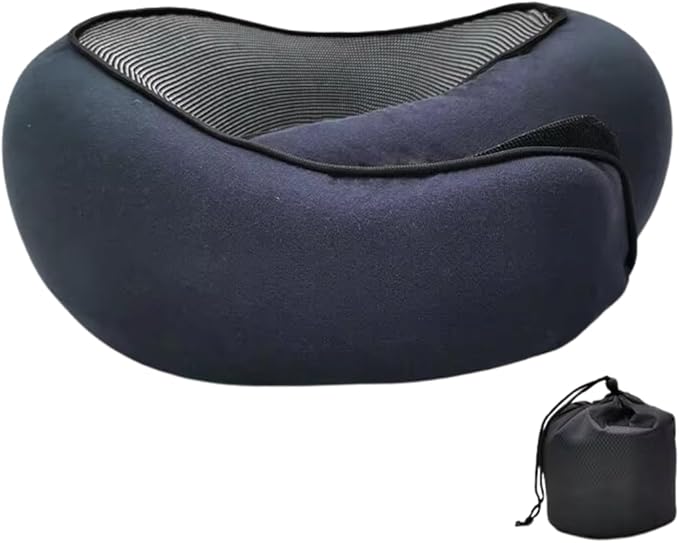 Wander Plus Travel Pillow, Travel Neck Pillow Memory Foam Travel Pillow 2024 New Travel Pillow Suitable for Travel, Airplanes, Cars and Offices (Navy Blue)