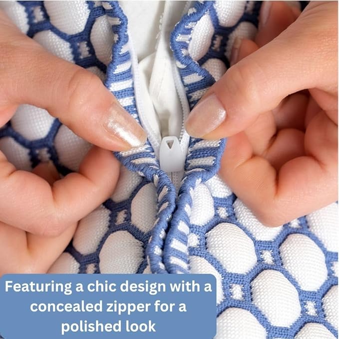 Refreshing Pillow for Hot Sleepers, 3D Knitted & Breathable, with Inside Pillow, 15"x23", Oekotex Class 1, Washable with Hidden Zipper, Innovative Cooling Yarn, No Gels Used (Grey)