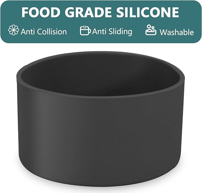 2 Pcs 3 Inch / 75mm Black Water Bottle Boot, Silicone Tumbler Sleeve Water Bottle Bumper, Tumbler Accessories Water Bottle Bottom Protector for 20oz 30oz 40oz Tumbler Water Bottle