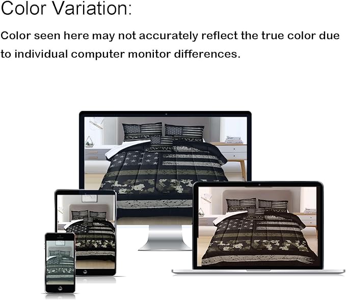 Bedbay California King Size Comforter Set American Flag Comforter Retro Military Camo Bedding Black Grey Army Green Camouflage USA Flag Printed 4 Pcs Bedding Set (Camo,Cal-King)
