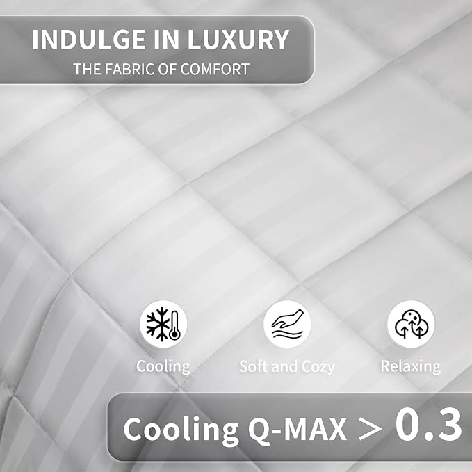 Weighted Blanket,10lbs Heavy Weighted Blanket 40"x60" Breathable Cooling Blanket, Summer Blankets Ultra Soft Comfort Blanket with Glass Beads for All-Season (White)