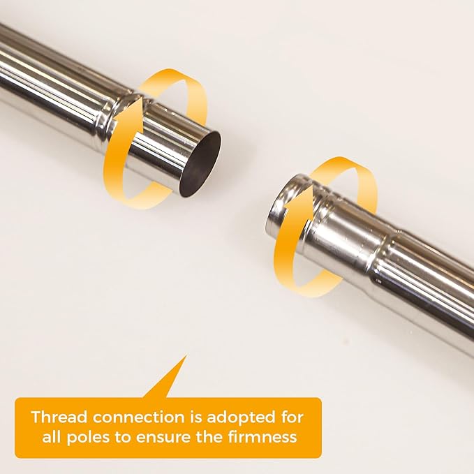 Stainless Steel Canopy Bed Frame Full Size, Thicken Metal Frame with 4 Corners Design Sturdy Bed Canopy Frame for Metal Bed Wood Bed Bedroom Decor