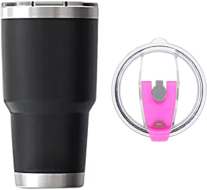 3 Packs Lids for 30oz Tumblers, Spill-proof Splash Resistant Straw-friendly Cover for Old Style Rtic, Ozark Trail 30 oz. Cups - Green, Rose Red, Gray